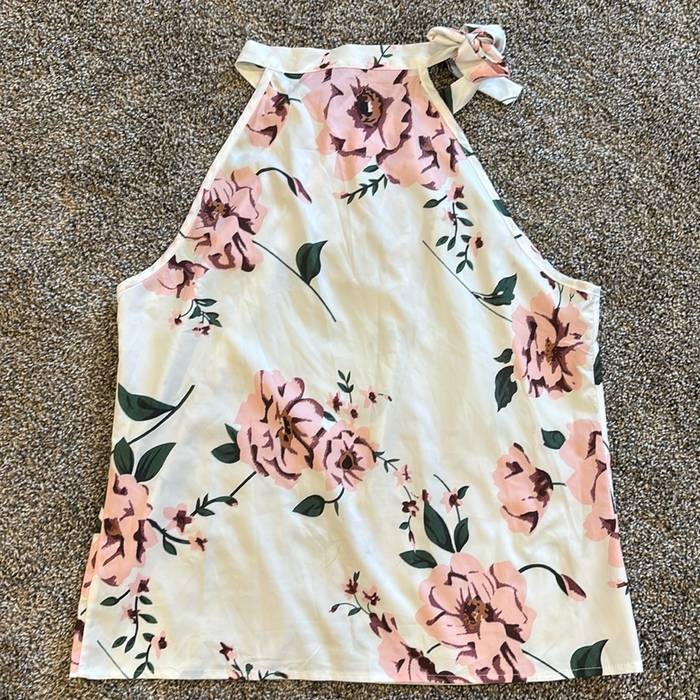 High neck floral shirt